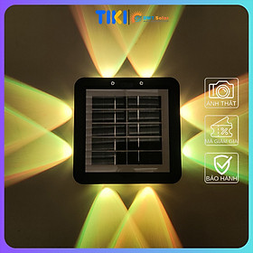 Mua Đèn ốp tường hắt tường 4 đầu 8 tia năng lượng mặt trời HT08-RGB