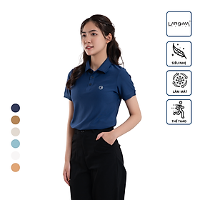 LAROMA Áo polo nữ basic trơn | vải coolmax làm mát