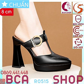 Giày cao gót nữ hở mũi 8p RO515 ROSATA tại BCASHOP đế đúp mang êm chân và tôn dáng cực kì - màu đen