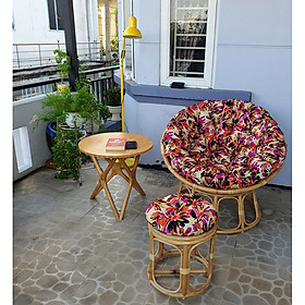 Nệm papasan hoạ tiết size ghế 1m