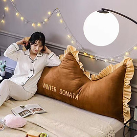 Mua Gối Kê Đầu Giường Hoàng Gia Mẫu Vương Miện Viền Bèo 1m8 PP