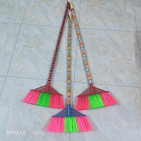 Mua Chổi sợi cước cán Gỗ bọc nylon quét nhà tắm quét sân nước dài 120cm