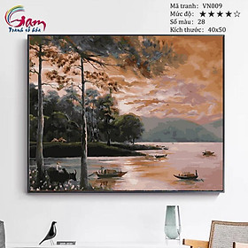 Tranh sơn dầu số hóa tự tô màu Gam VN009 40x50cm căng sẵn khung