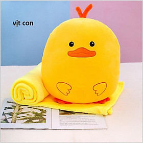 Mua Gối mền tròn cute 3 trong 1 chât nỉ nhung cực mịn  hàng loại 1  bộ chăn gối văn phòng  gấu bông kèm mền GM80-Tron - Heo con