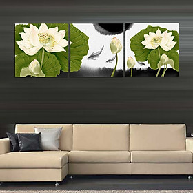 Tranh Canvas treo tường nghệ thuật | Tranh bộ nghệ thuật 3 bức | HLB_238