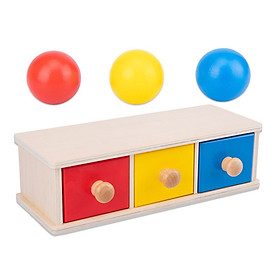 Đồ chơi gỗ phát triển giác quan cho trẻ từ 1 tuổi. Giáo cụ Montessori Hoạt động hộp 3 ngăn