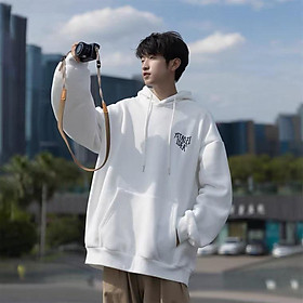 Áo Hoodie Vải Nỉ Tay Dài Dáng Rộng In Hình Thời Trang Hàn Quốc Dành Cho Nam Nữ