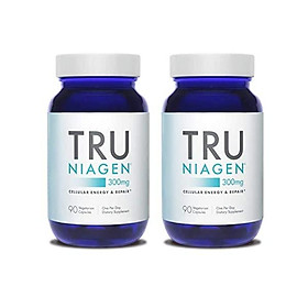 TRU NIAGEN Nicotinamide Riboside NAD Booster for Cellular Repair & Energy (NSF Certified for Sport) - 300mg Vegetarian Capsules, 300mg Per Serving - 90 Day Bottle - 90 Count (Pack of 2)