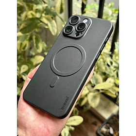 Ốp lưng dành cho iPhone 16 Pro, iPhone 16 Pro Max hiệu MEMUMI hỗ trợ sạc không dây siêu mỏng 0.3mm cao cấp - Hàng chính hãng - iPhone 16 Pro Max - Mầu đen