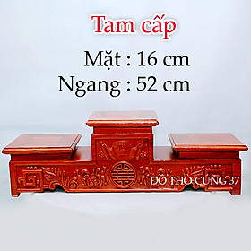 Mua   Mặt 14 cm   16 cm   Tam Cấp Gỗ Gõ - Kê 3 Bát Hương thờ