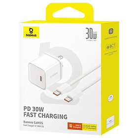 Mua Bộ Sạc Nhanh Baseus GaN5S 1C 30W  (Kèm Cáp C to C 100W Dynamic 3 Series)- Hàng Chính Hãng