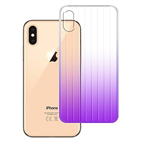 Ốp Lưng Chống Sốc cho điện thoại Iphone X / XS - Silicon dẻo, Sọc vali, màu Ombre chuyển sắc - Màu Tím - Hàng Chính Hãng