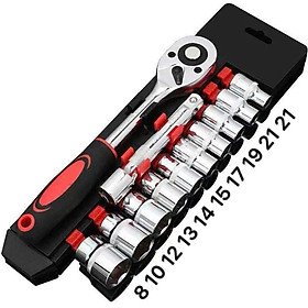 Bộ dụng cụ sửa chữa 12 và 46 chi tiết 1/2 8-24cm , Bộ Tuýp Đầu Khẩu 12 chi tiết 1/2" mở bu lông đa năng