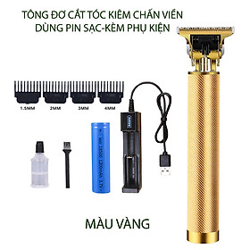 Tông đơ chấn viền, tạo kiểu tóc tại nhà, dùng pin sạc, kèm phụ kiện