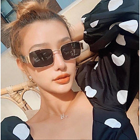 Kính râm, Kính mát Mắt vuông unisex chống nắng UV + tặng Tuavit Kính xinh mini