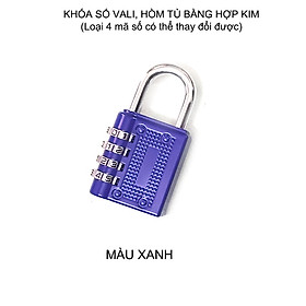 Khóa số vali, hòm tủ bằng hợp kim, loại 4 mã số có thể thay đổi được (XL033)