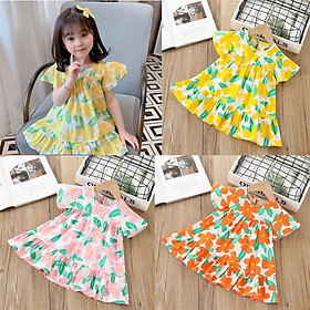 Váy hoa Baby Doll cho Bé Gái chất Đũi Tơ mềm mát (6-18kg) - Đầm công chúa họa tiết hoa nhí siêu xinh