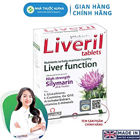 Viên uống Liveril Vitabiotics hỗ trợ tăng cường chức năng gan, tăng cường đề kháng (5 vỉ x 6 viên)