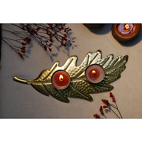 Mua Đế nến 2 Tealight lá vàng