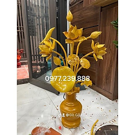 Mua hoa sen gỗ mít 11 cành cao 90cm