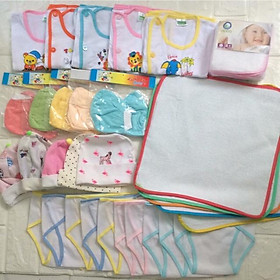 60 món đồ dùng sơ sinh(3 tay dài,2 tay ngắn)_ tặng 1 vòng dâu tằm_nón tiêu_y hình