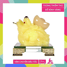 Mua Tượng Cóc Thiềm Thừ đế kính ngọc vàng cõng vàng chiêu tài - Cao 12cm