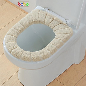 Lót bồn cầu nhà vệ sinh mùa đông vòng vải nhung thêu hươu Bọc bồn cầu bệ ngồi toilet babo (TB21)