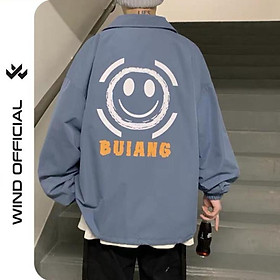 Áo khoác dù cardigan unisex form rộng Mặt Cười nam nữ cực phẩm của năm