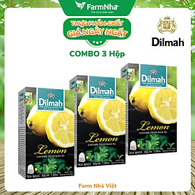 (Combo 3 hộp) Trà Dilmah Lemon 30g túi lọc 20 x 1.5g - Hương vị trà chanh tươi mát và nguyên chất, tinh hoa trà Sri Lanka