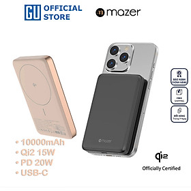 Pin Sạc Dự Phòng Không Dây Mazer MagAir21 Chuẩn Qi2 15W PD3.0 20W Dung Lượng 10000mAh Siêu Mỏng 14.2mm Hàng Chính Hãng