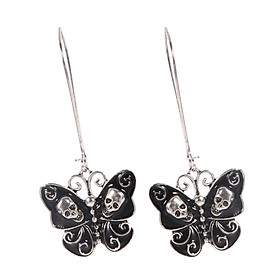 Female Vintage Skull Skeleton Butterfly Punk Threader Drop Earrings Jewelry