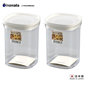 Combo 02 Hộp nhựa chứa đựng, bảo quản thực phẩm khô cao cấp Inomata Canister - Made in Japan