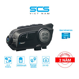 Mua HÀNG CHÍNH HÃNG - Tai nghe mũ bảo hiểm mô tô phượt SCS Bluetooth helmet Camera 2k Intercom SCS S-11