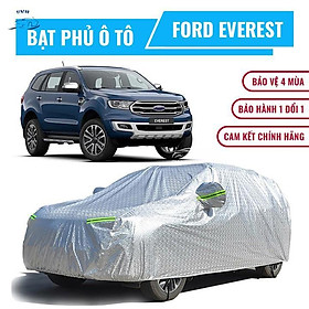 Bạt phủ xe ô tô 7 chỗ Ford Everest, Bạt trùm xe Everest SUV cao cấp chất liệu vải PEVA chống nắng mưa không thấm nước +