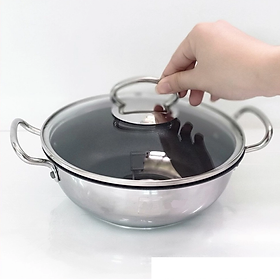 Nồi Kho Chống Dính Inox Size 20cm Dùng Mọi Loại Bếp - Hàng Chính Hãng.