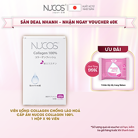 Viên uống collagen trẻ hóa da tăng đàn hồi Nucos collagen 100% 90 viên