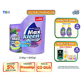 COMBO TÚI NƯỚC GIẶT XẢ  NƯỚC LAU SÀN BAN MAI THANH MÁT 2.4KG 2.2KG  600G - Huyền diệu 2.4kg