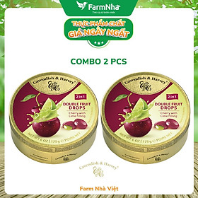 (Combo 2 hộp) Kẹo trái cây Cavendish & Harvey vị CHERRY WITH LIME FILLING 175gr - Vị ngọt tự nhiên tuyệt vời từ Đức