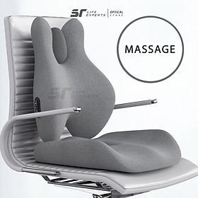 Mua Combo Đệm Mông Và Tựa Lưng Công Thái Học Tích Hợp Massage Chườm Nóng Gối Cao Su Non Giảm Đau Cột Sống Lưng - Sairui