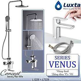Mua  LUXTA VIETNAM  COMBO Sen Vòi Cao Cấp LUXTA LTTB02: Bộ sen cây tắm Đồng Thau  Vòi lavabo Tặng dây cấp