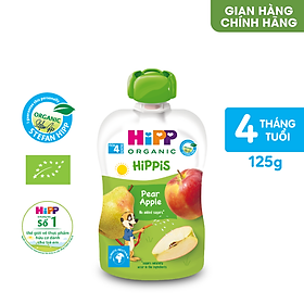 Dinh dưỡng 100 Trái cây nghiền Organic HiPPiS Lê, Táo