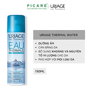 Xịt khoáng tái tạo da, giảm kích ứng, giảm mẩn ngứa Uriage Thermal Water 150ml (mẫu mới)