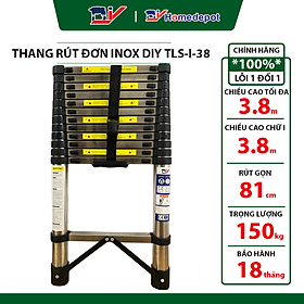 Mua Thang rút đơn inox DIY TLS-I-38 chiều cao sử dụng tối đa 3.8m