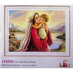 Mua Tranh thêu chữ thập Tình Yêu Đức Mẹ Maria (55x43) chưa thêu