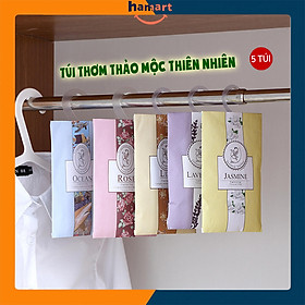 Túi Thơm Treo Tủ Quần Áo Túi Thơm Phòng Có Móc Treo Tiện Lợi 6 Loại Hương Thảo Mộc Thiên Nhiên