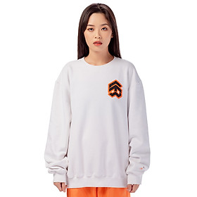 Áo Sweater 5THEWAY Tay Dài Trắng aka /stroke/ BIG LOGO SQUARE SWEATER in WHITE