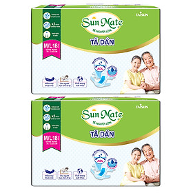 Combo 2 Tã Dán Người Lớn SunMate G2 Size M/L18 (18 Miếng)