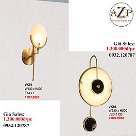 AZP - ĐÈN ỐP VÁCH / ĐÈN TRANG TRÍ / ĐÈN TREO TƯỜNG PHÒNG KHÁCH, PHÒNG NGỦ, NHÀ HÀNG, KHÁCH SẠN AZP-VK98 / VK99 phong cách đương đại, hàng nhập khẩu AZP