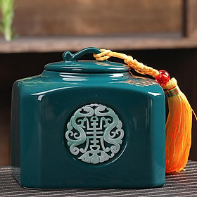 Mua Hộp đựng trà Men ngọc Gốm sứ Đức Hóa cao cấp  Bình đựng trà dung tích lớn  Hũ đựng trà gốm sứ Sang trọng kiểu cách