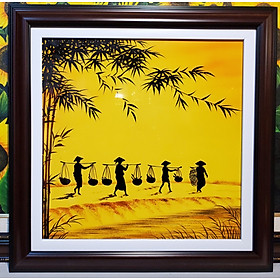 TRANH VẼ SƠN MÀI CAO CẤP - PHONG CẢNH CHIỀU HOÀNG HÔN